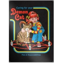 Steven Rhodes - Caring For Your Demon Cat - Metallschild