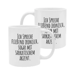 Yvolve - Ich Spreche Fließend Ironisch - Tasse -Yvolve Verkäufe Spru che Ich spreche Ironisch 3