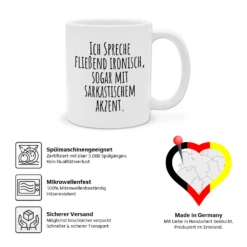 Yvolve - Ich Spreche Fließend Ironisch - Tasse -Yvolve Verkäufe Spru che Ich spreche Ironisch 5