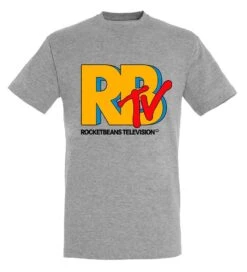 Rocket Beans TV - MTV Style - T-Shirt -Yvolve Verkäufe TS RB MTV Logo HeatherGrey NEU