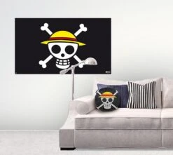 One Piece - Jolly Roger Flagge - Kissen -Yvolve Verkäufe one piece cushion skull Kissen Mood2
